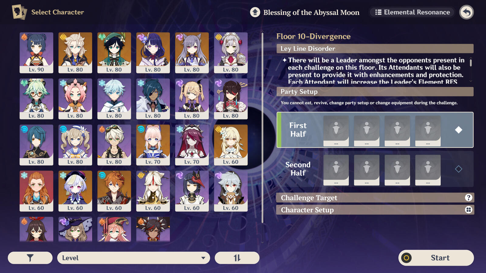 Mockup of new Select Character screen