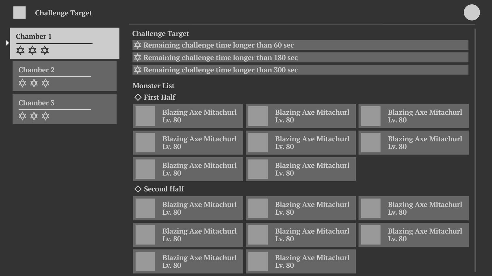 Enemy Lineup modal wireframe